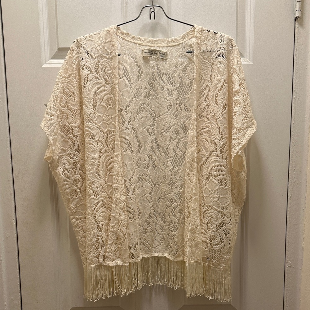 Abercrombie & Fitch Cream Lace Cardigan